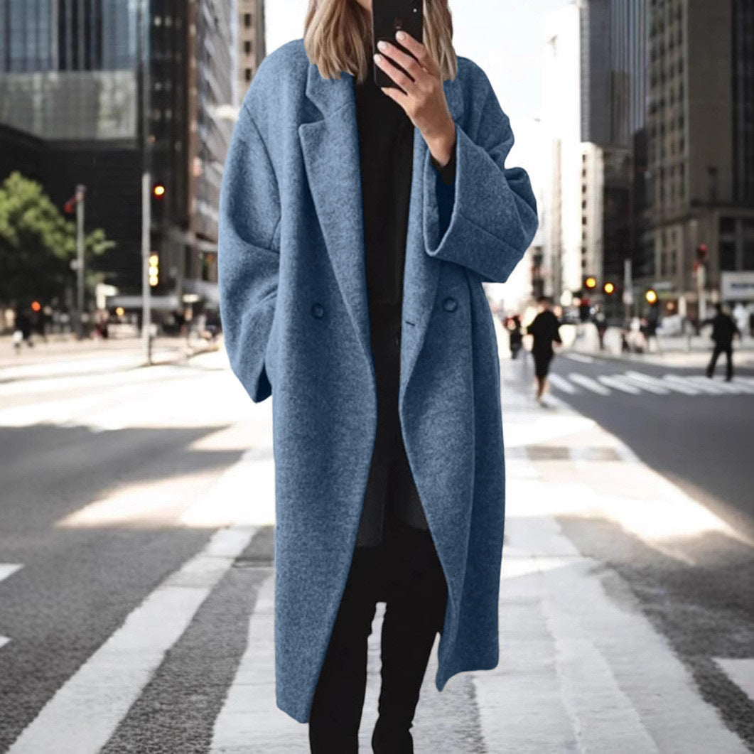 Manteau long femme en laine mélangée – Élégance et confort au quotidien - éclat féminin