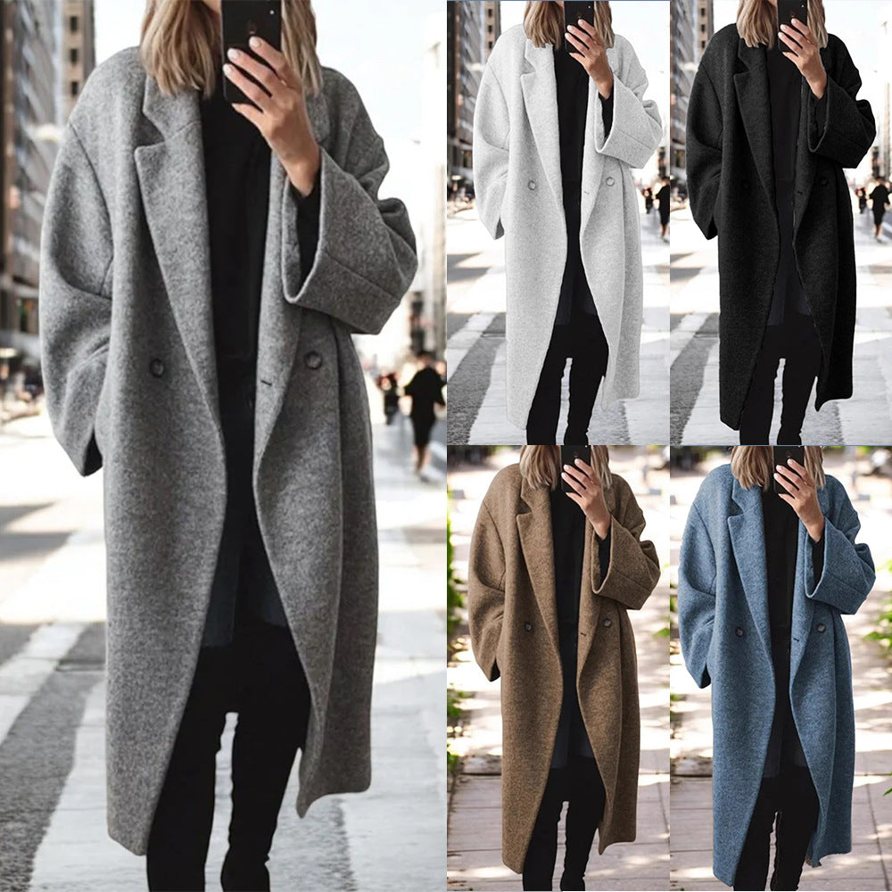 Manteau long femme en laine mélangée – Élégance et confort au quotidien - éclat féminin