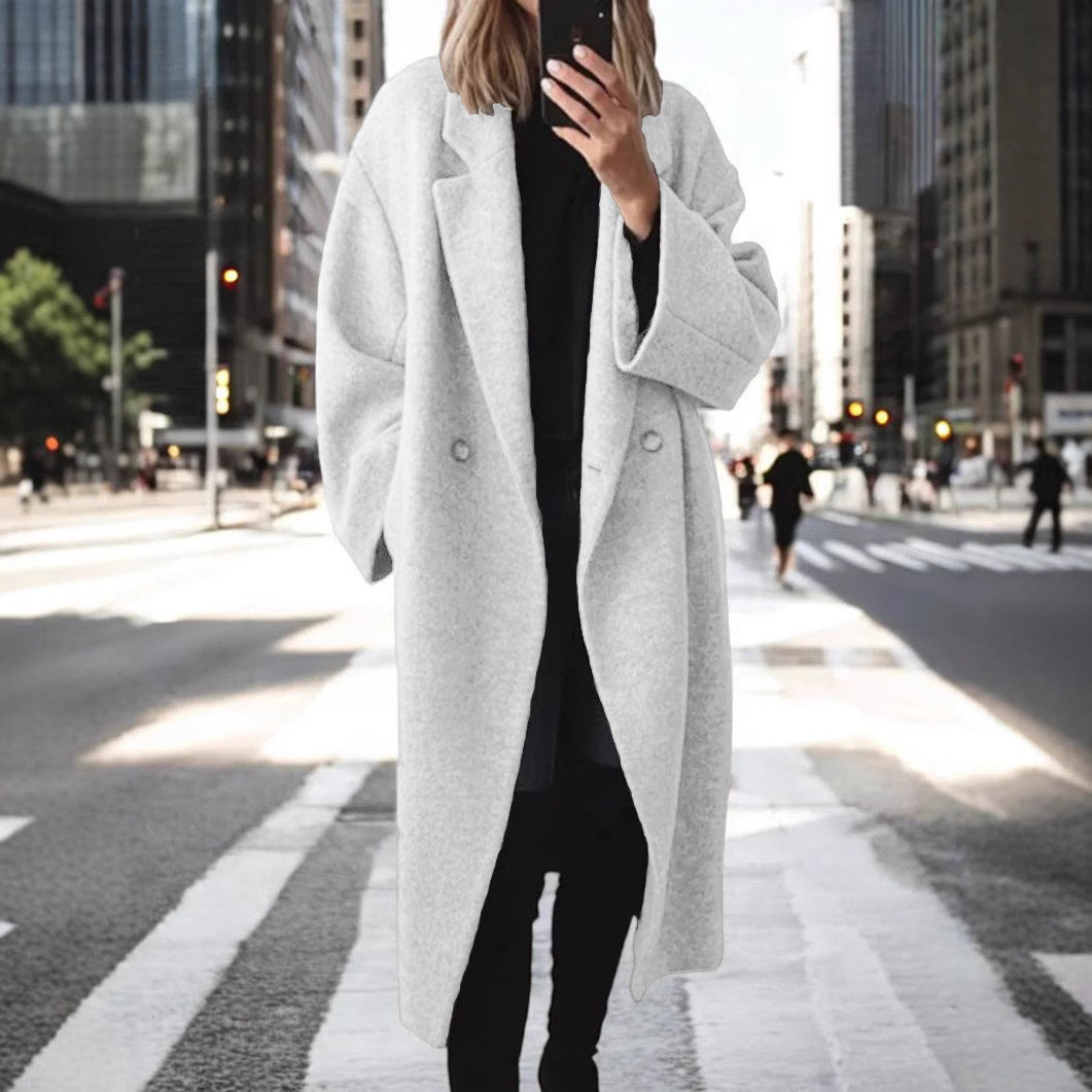 Manteau long femme en laine mélangée – Élégance et confort au quotidien - éclat féminin