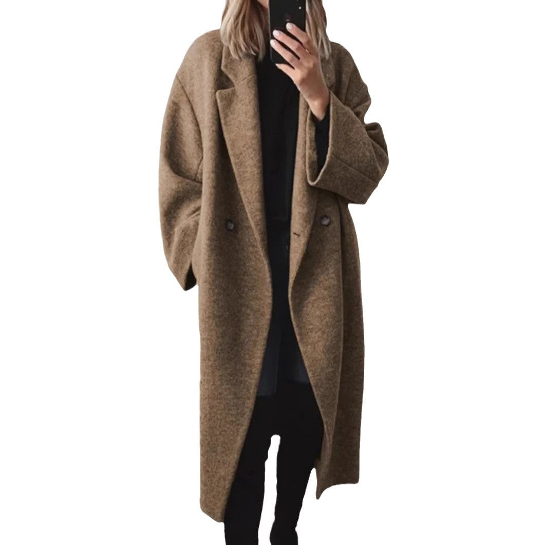 Manteau long femme en laine mélangée – Élégance et confort au quotidien - éclat féminin
