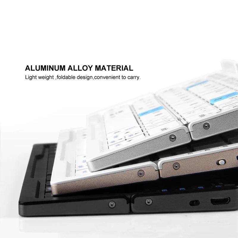 Clavier Bluetooth rechargeable et Pliable - sans Fil. Connexion jusqu'à 3 appareils.
; Tablette/iPad/Phone/PC, compatible Windows/iOS/Android