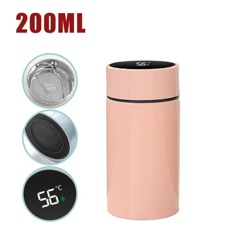 Bouteille isotherme intelligente, thermos, affichage température, acier inoxydable, gourde, café, thé, bouteille à vide, étanche, 200ML - éclat féminin