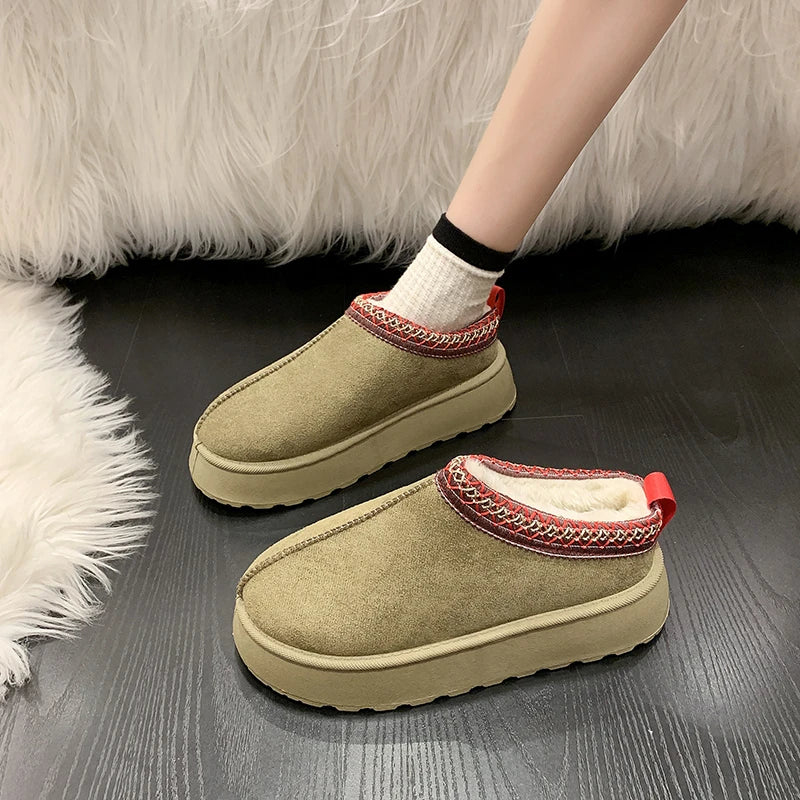 Pantoufles Hiver Femme Feslishoet – Chaussons Chauds en Peluche, Semelle Antidérapante, Mode et Confort Intérieur/Extérieur - éclat féminin