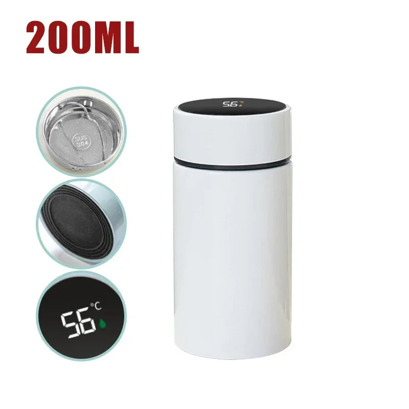 Bouteille isotherme intelligente, thermos, affichage température, acier inoxydable, gourde, café, thé, bouteille à vide, étanche, 200ML - éclat féminin