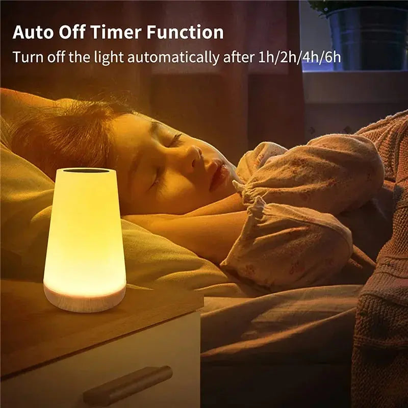 Veilleuse LED, Lampe de Chevet Colorée, Lampe de Table avec Télécommande et USB Rechargeable et Changement de 13 Couleurs RVB éclat féminin
