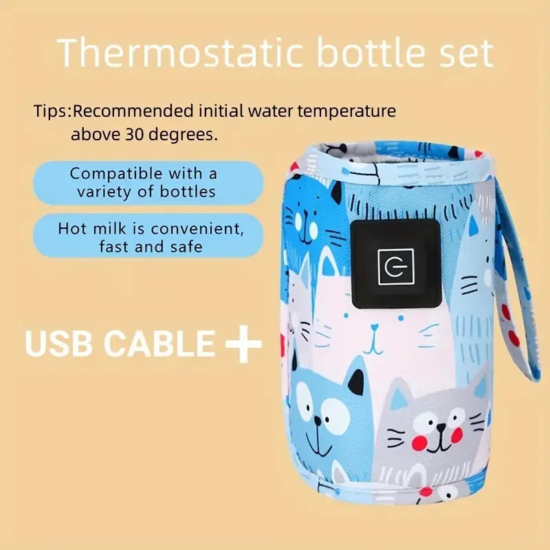 Chauffe-Lait Portable, Chauffe-biberon de Voyage, Garde-Chaleur du Lait USB, Garde-Chaleur pour Boissons au Lait à Chauffage Rapide, pour les sorties et voyage