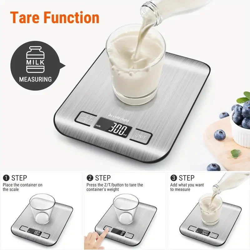 Balance de cuisine numérique Portable en acier inoxydable, 5/10KG, affichage LED, bijoux électroniques, balances de poids de cuisson - éclat féminin