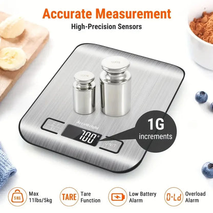 Balance de cuisine numérique Portable en acier inoxydable, 5/10KG, affichage LED, bijoux électroniques, balances de poids de cuisson - éclat féminin