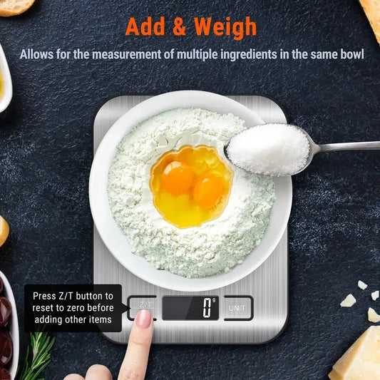 Balance de cuisine numérique Portable en acier inoxydable, 5/10KG, affichage LED, bijoux électroniques, balances de poids de cuisson - éclat féminin