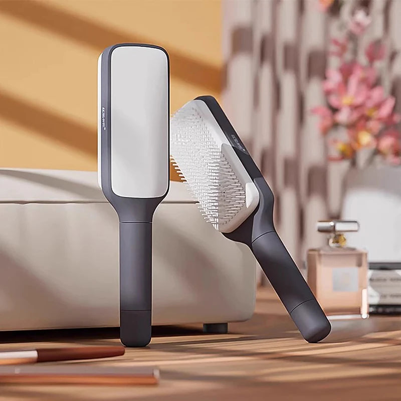 Brosse à cheveux autonettoyante, brosse à cheveux à poils rétractables, brosse à cheveux de massage autonettoyante, peignes à cheveux antistatiques pour hommes et femmes - éclat féminin