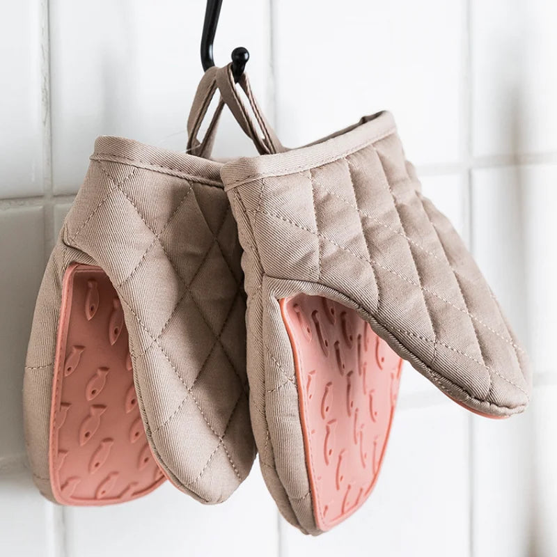 Gants de Cuisine en Silicone Anti-Brûlure - Gants de Four Multi-Usages en Forme de Poisson - éclat féminin