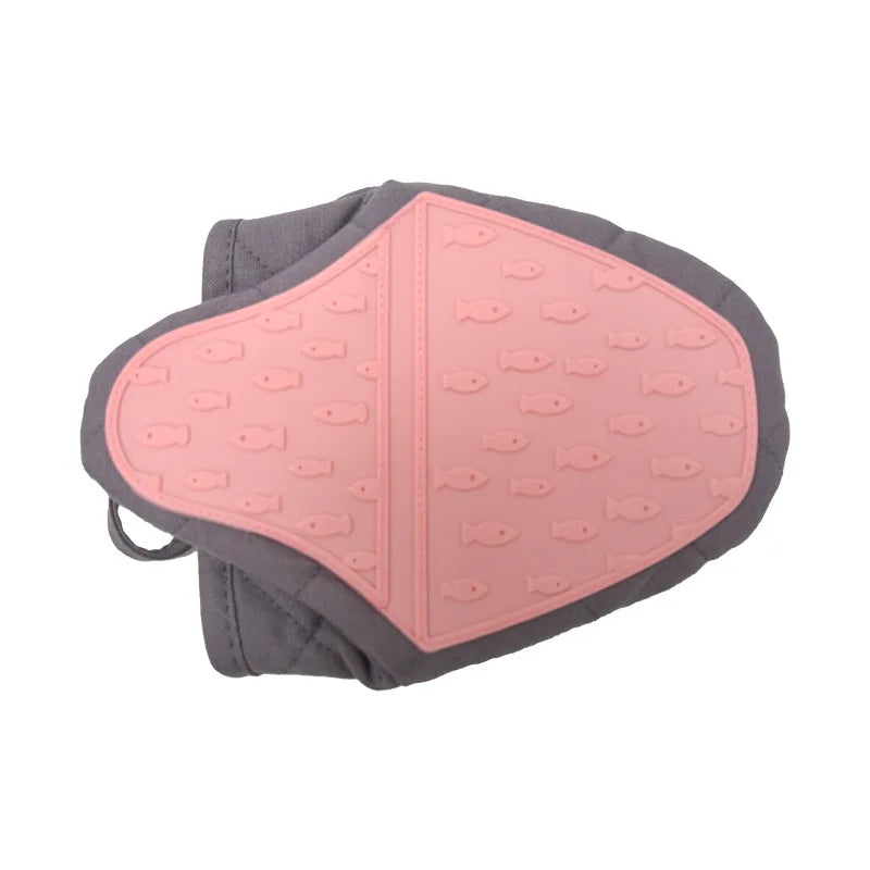 Gants de Cuisine en Silicone Anti-Brûlure - Gants de Four Multi-Usages en Forme de Poisson - éclat féminin