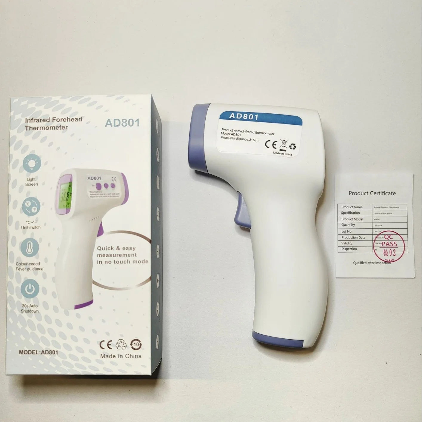 Thermomètre numérique infrarouge frontal Thermomètre médical pour bébé et enfant sans contact Thermomètre à outil de température de fièvre - éclat féminin
