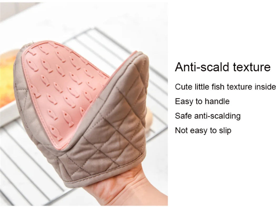 Gants de Cuisine en Silicone Anti-Brûlure - Gants de Four Multi-Usages en Forme de Poisson - éclat féminin