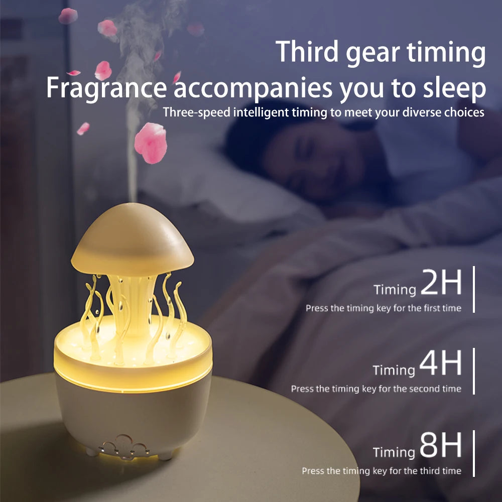 Machine de diffusion d'arôme/humidificateur de gouttes de pluie rotatif, synchronisation intelligente, mise hors tension automatique, parapluies conçus pour la maison et les hôtels - éclat féminin