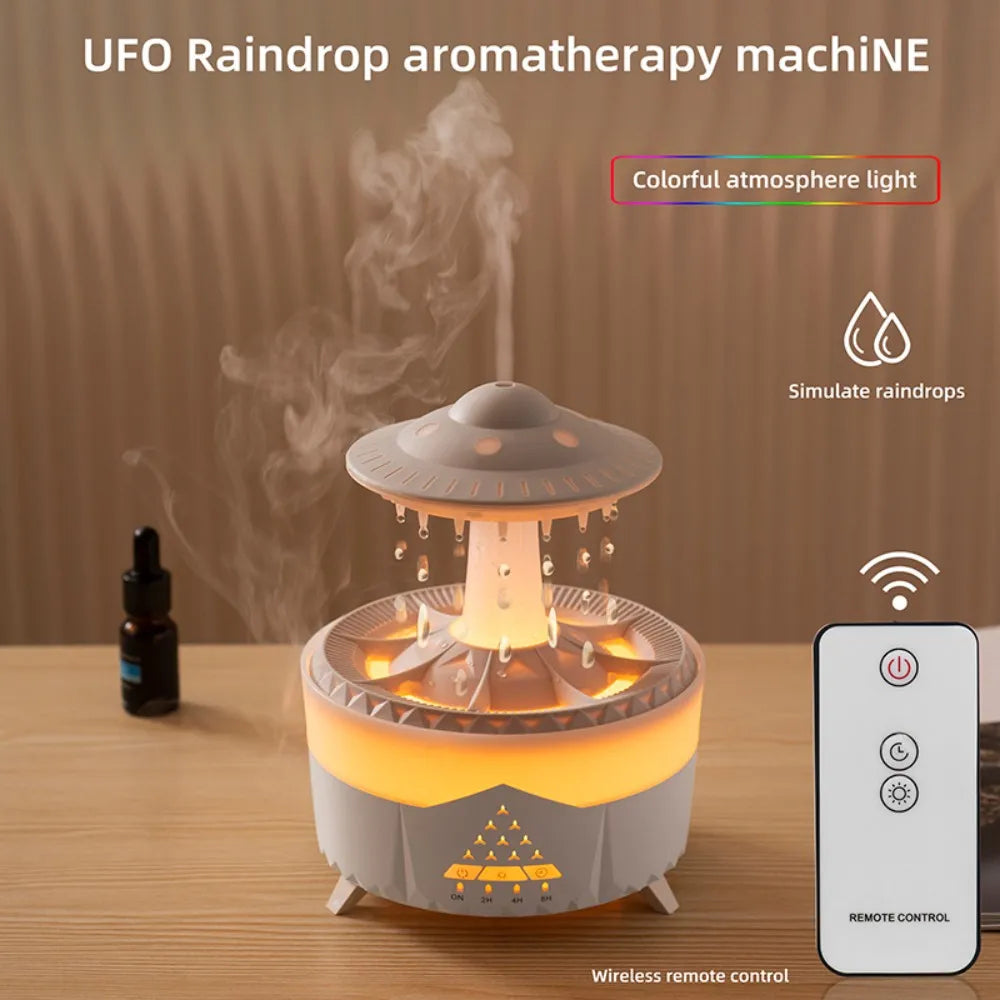 Machine de diffusion d'arôme/humidificateur de gouttes de pluie rotatif, synchronisation intelligente, mise hors tension automatique, parapluies conçus pour la maison et les hôtels - éclat féminin