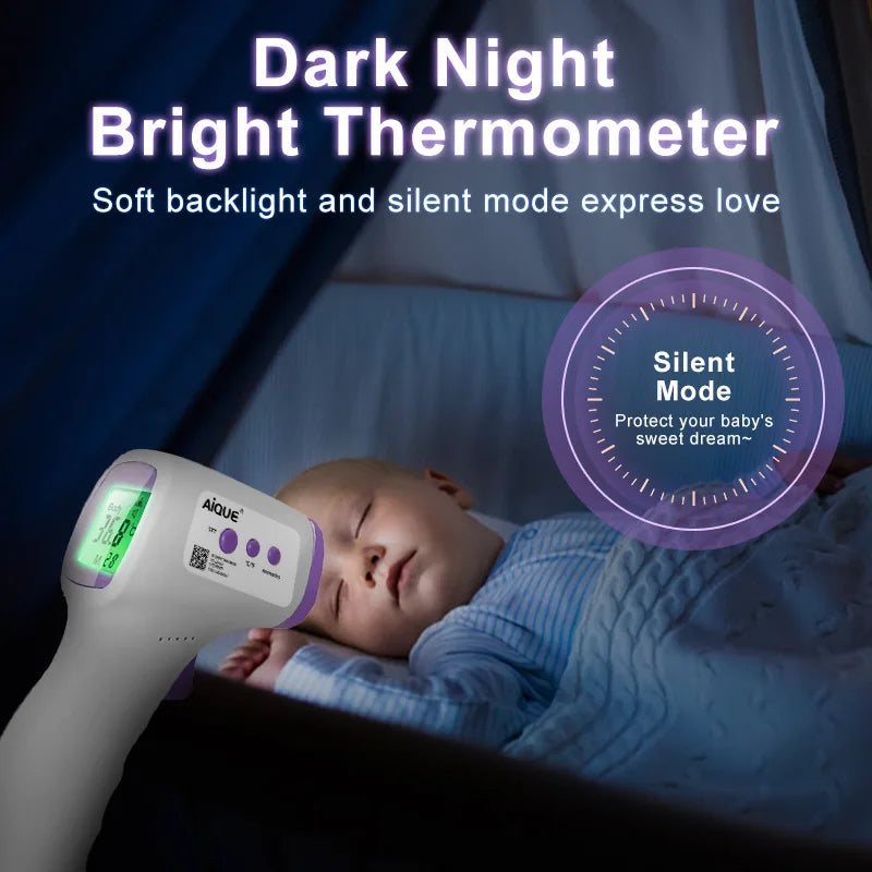 Thermomètre numérique infrarouge frontal Thermomètre médical pour bébé et enfant sans contact Thermomètre à outil de température de fièvre - éclat féminin