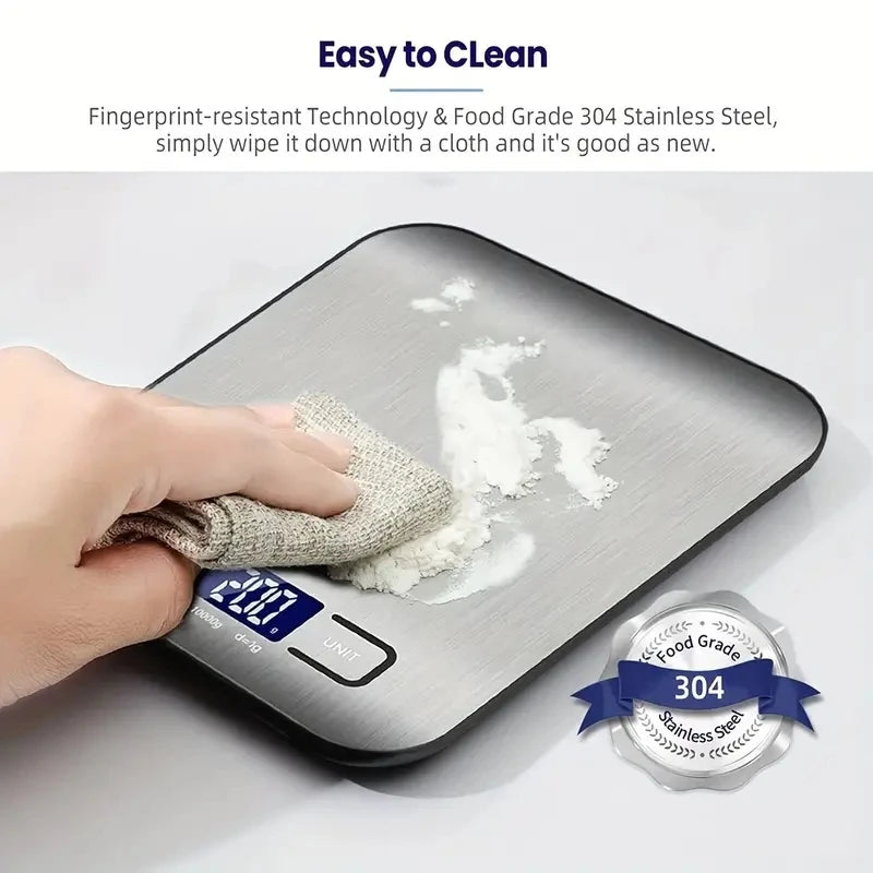 Balance de cuisine numérique Portable en acier inoxydable, 5/10KG, affichage LED, bijoux électroniques, balances de poids de cuisson - éclat féminin