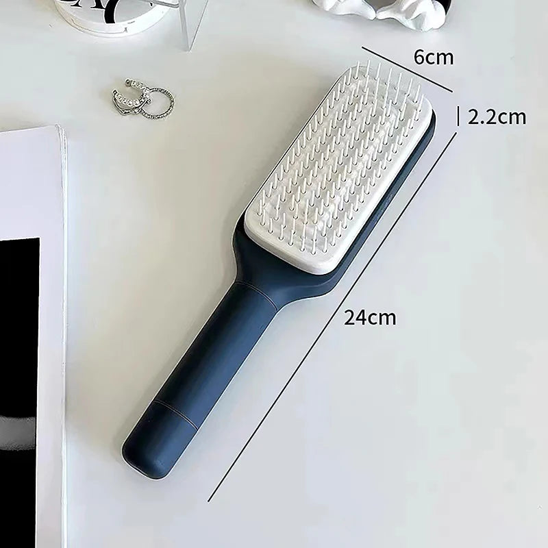 Brosse à cheveux autonettoyante, brosse à cheveux à poils rétractables, brosse à cheveux de massage autonettoyante, peignes à cheveux antistatiques pour hommes et femmes - éclat féminin