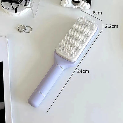 Brosse à cheveux autonettoyante, brosse à cheveux à poils rétractables, brosse à cheveux de massage autonettoyante, peignes à cheveux antistatiques pour hommes et femmes - éclat féminin