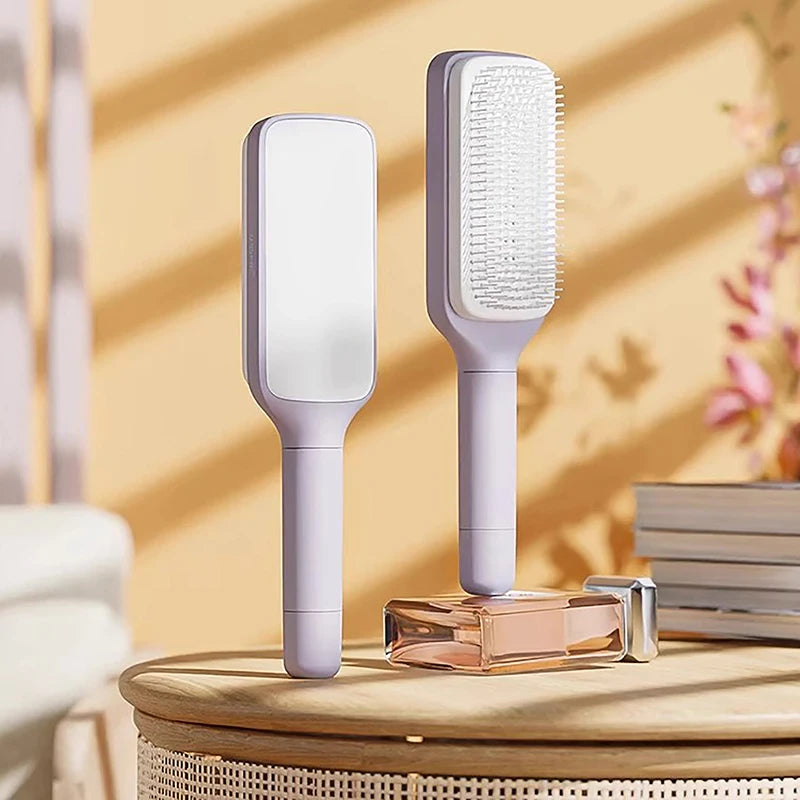 Brosse à cheveux autonettoyante, brosse à cheveux à poils rétractables, brosse à cheveux de massage autonettoyante, peignes à cheveux antistatiques pour hommes et femmes - éclat féminin