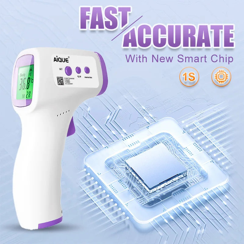 Thermomètre numérique infrarouge frontal Thermomètre médical pour bébé et enfant sans contact Thermomètre à outil de température de fièvre - éclat féminin