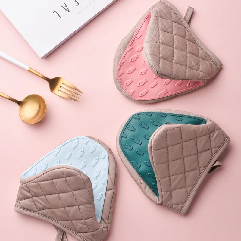 Gants de Cuisine en Silicone Anti-Brûlure - Gants de Four Multi-Usages en Forme de Poisson - éclat féminin