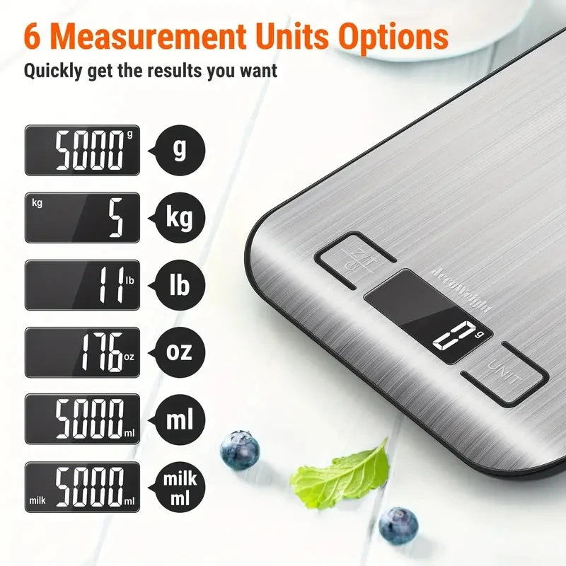 Balance de cuisine numérique Portable en acier inoxydable, 5/10KG, affichage LED, bijoux électroniques, balances de poids de cuisson - éclat féminin