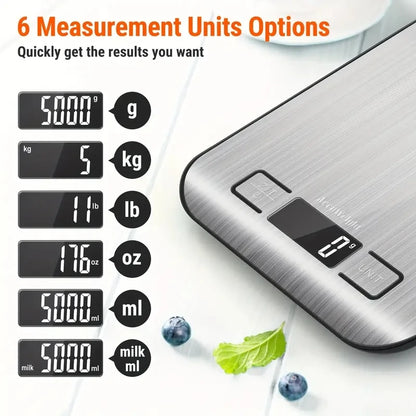 Balance de cuisine numérique Portable en acier inoxydable, 5/10KG, affichage LED, bijoux électroniques, balances de poids de cuisson - éclat féminin