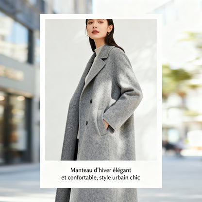 Manteau long femme en laine mélangée – Élégance et confort au quotidien﻿ - éclat féminin