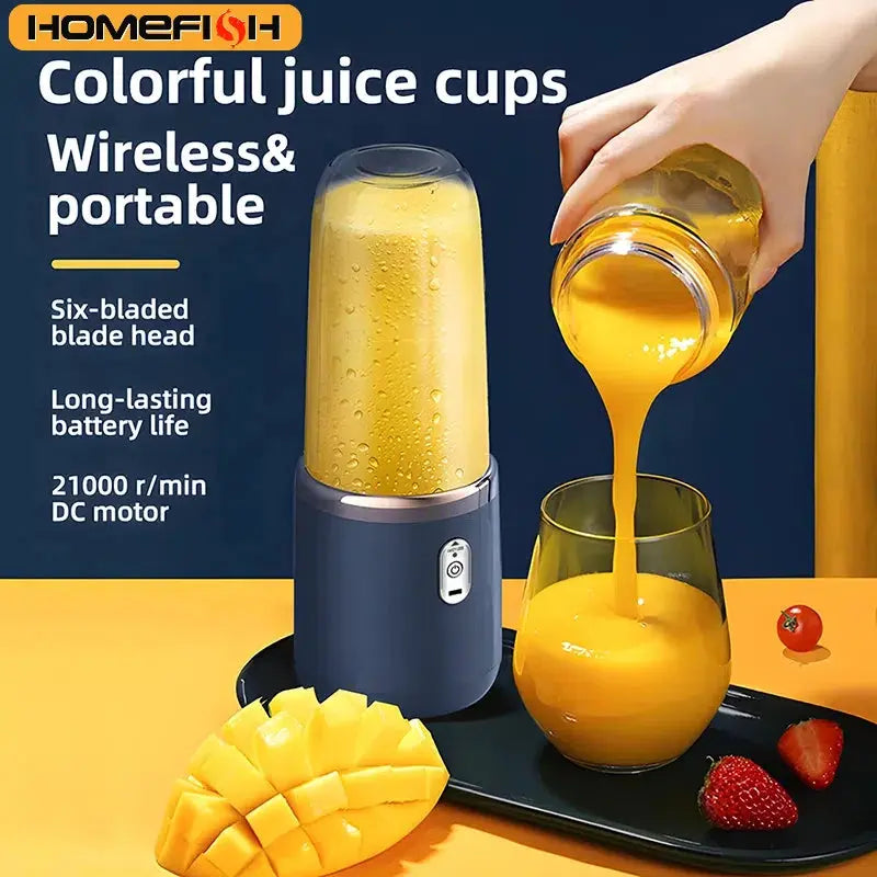 Mini mixeur portable, 500 ml, tasse à 6 lames, forte puissance, légumes et presse-agrumes